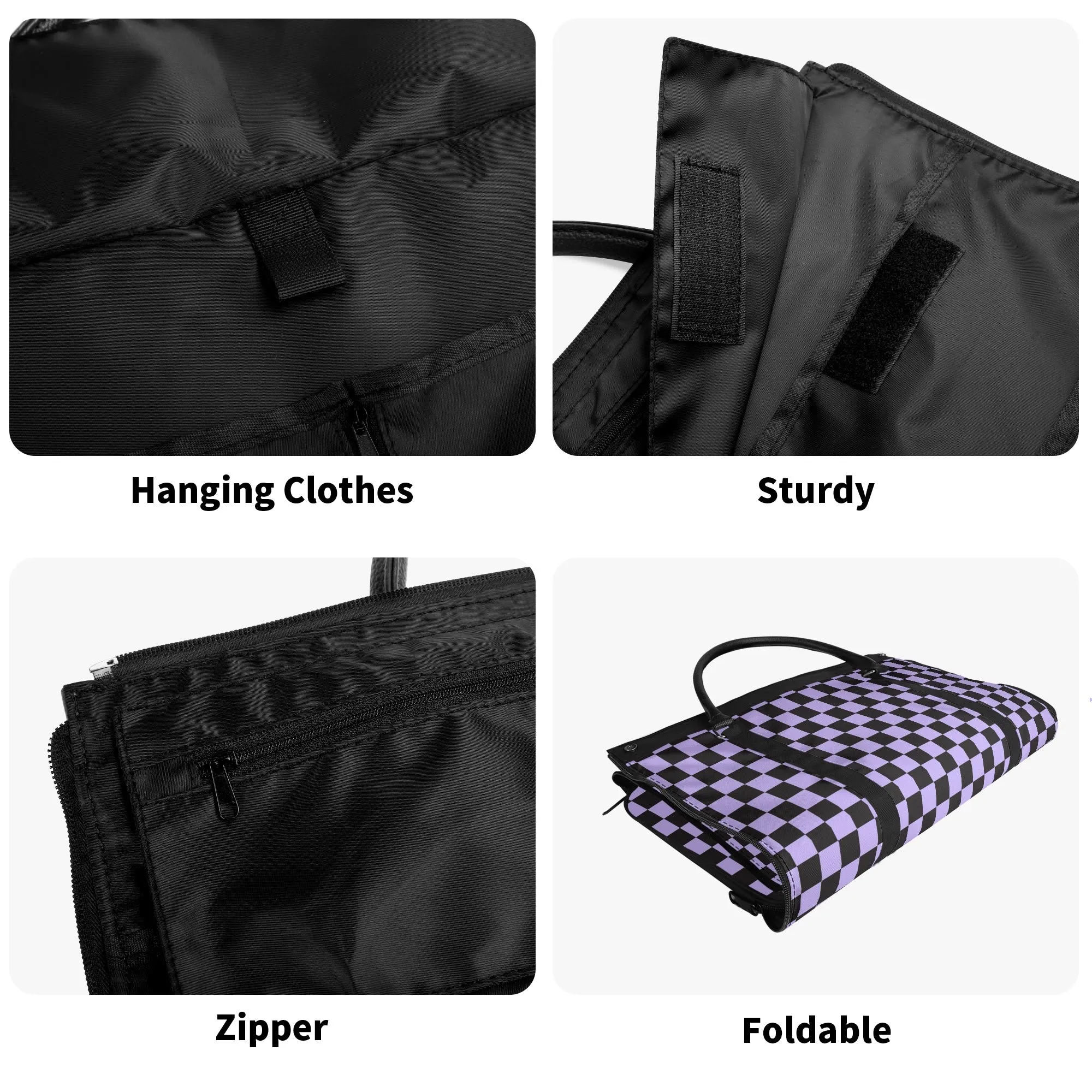 Black Check Chic Collection | Fold & Go Weekender Duffle Bag – Built Tough, Packs Light