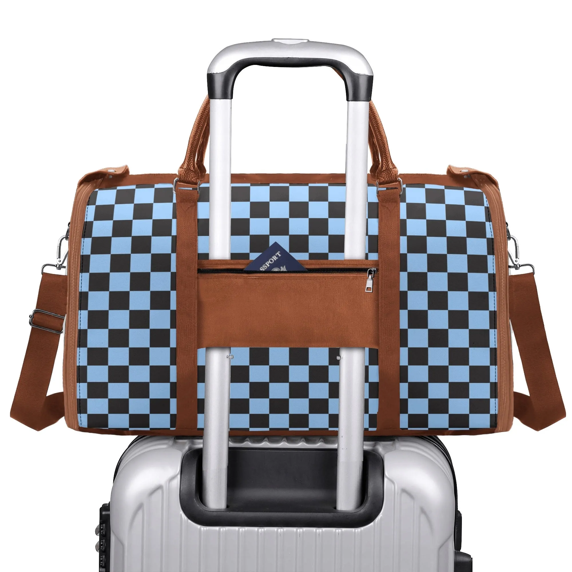 Black Check Chic Collection | Fold & Go Weekender Duffle Bag – Built Tough, Packs Light