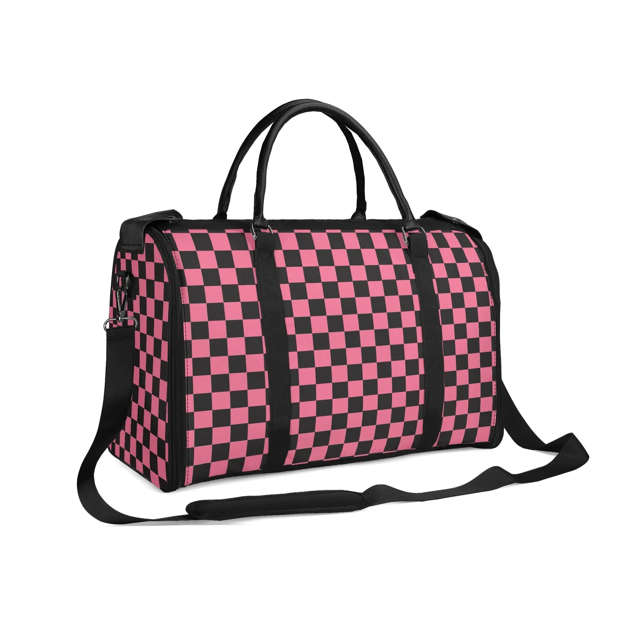 Black Check Chic Collection | Fold & Go Weekender Duffle Bag – Built Tough, Packs Light