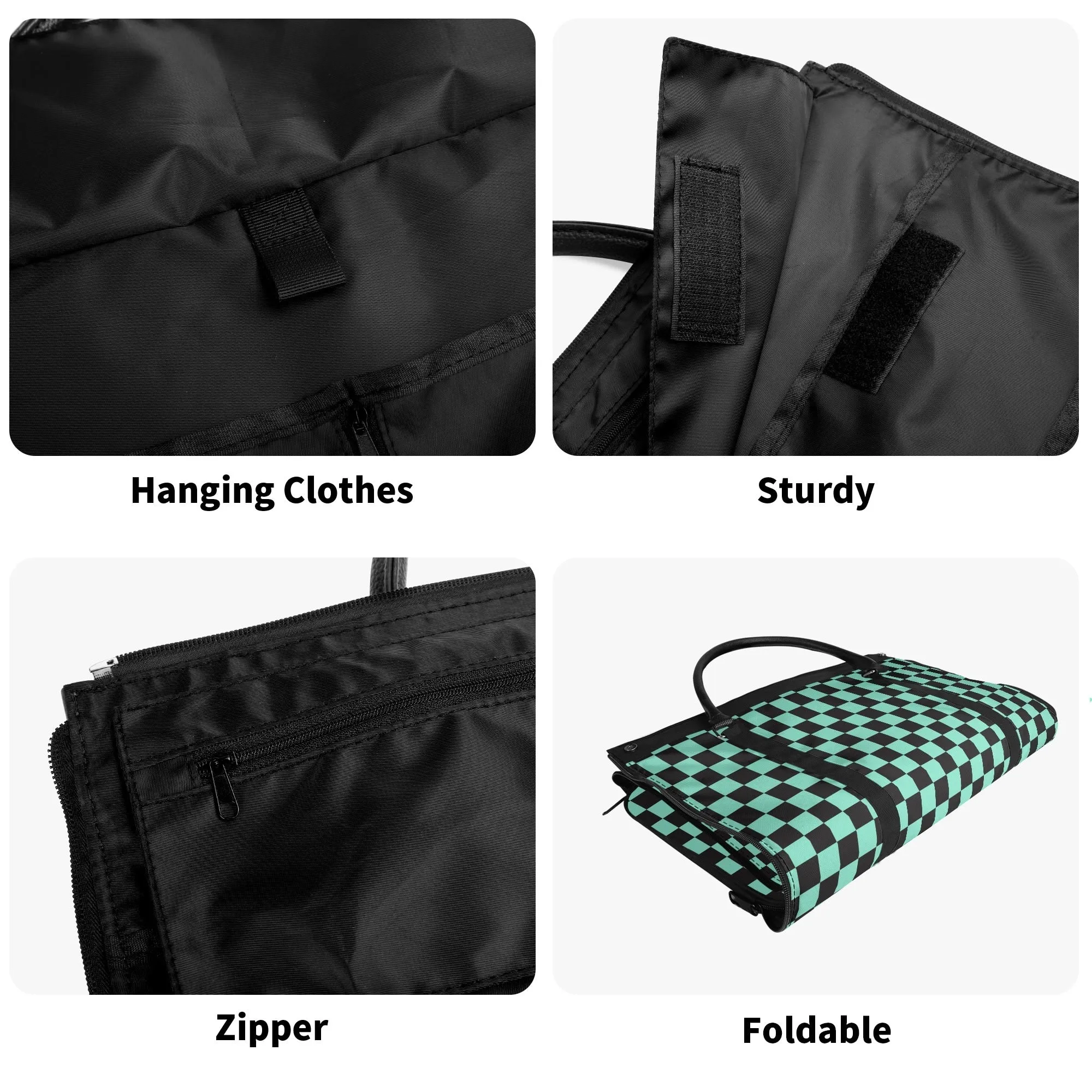 Black Check Chic Collection | Fold & Go Weekender Duffle Bag – Built Tough, Packs Light