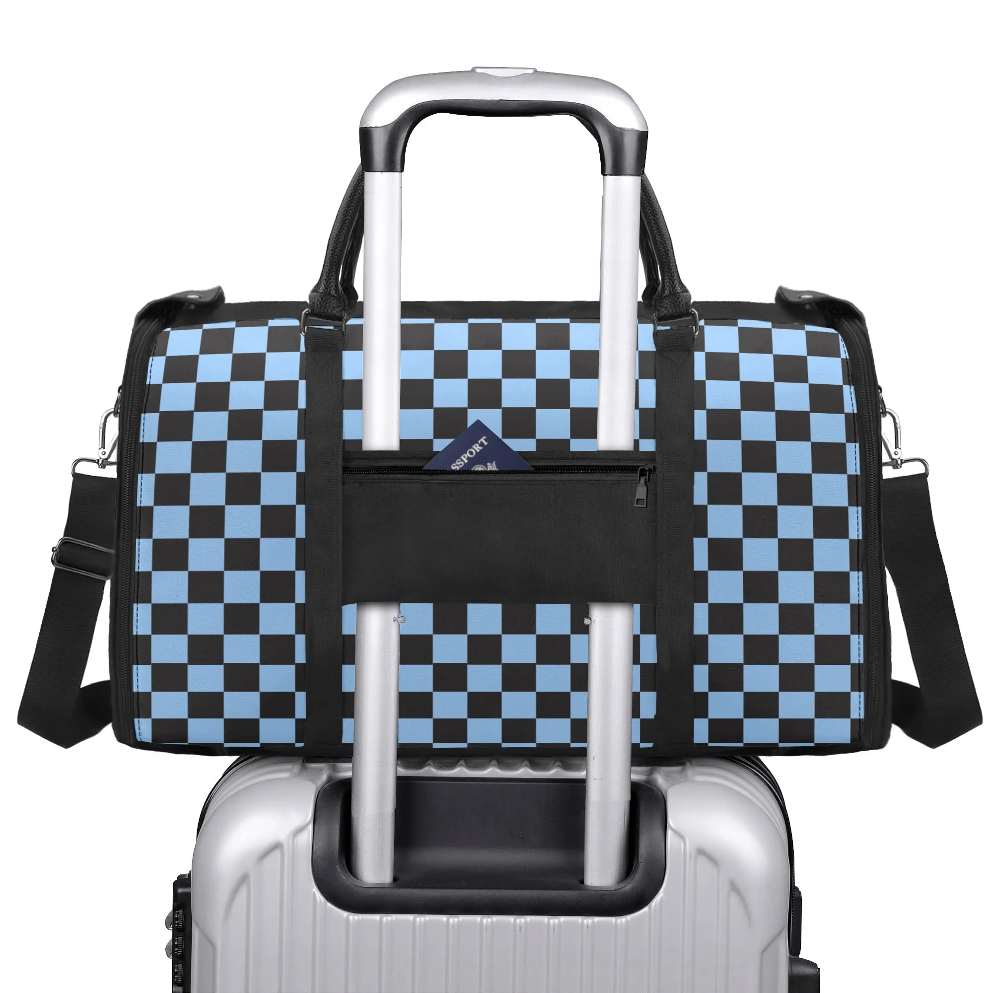 Black Check Chic Collection | Fold & Go Weekender Duffle Bag – Built Tough, Packs Light