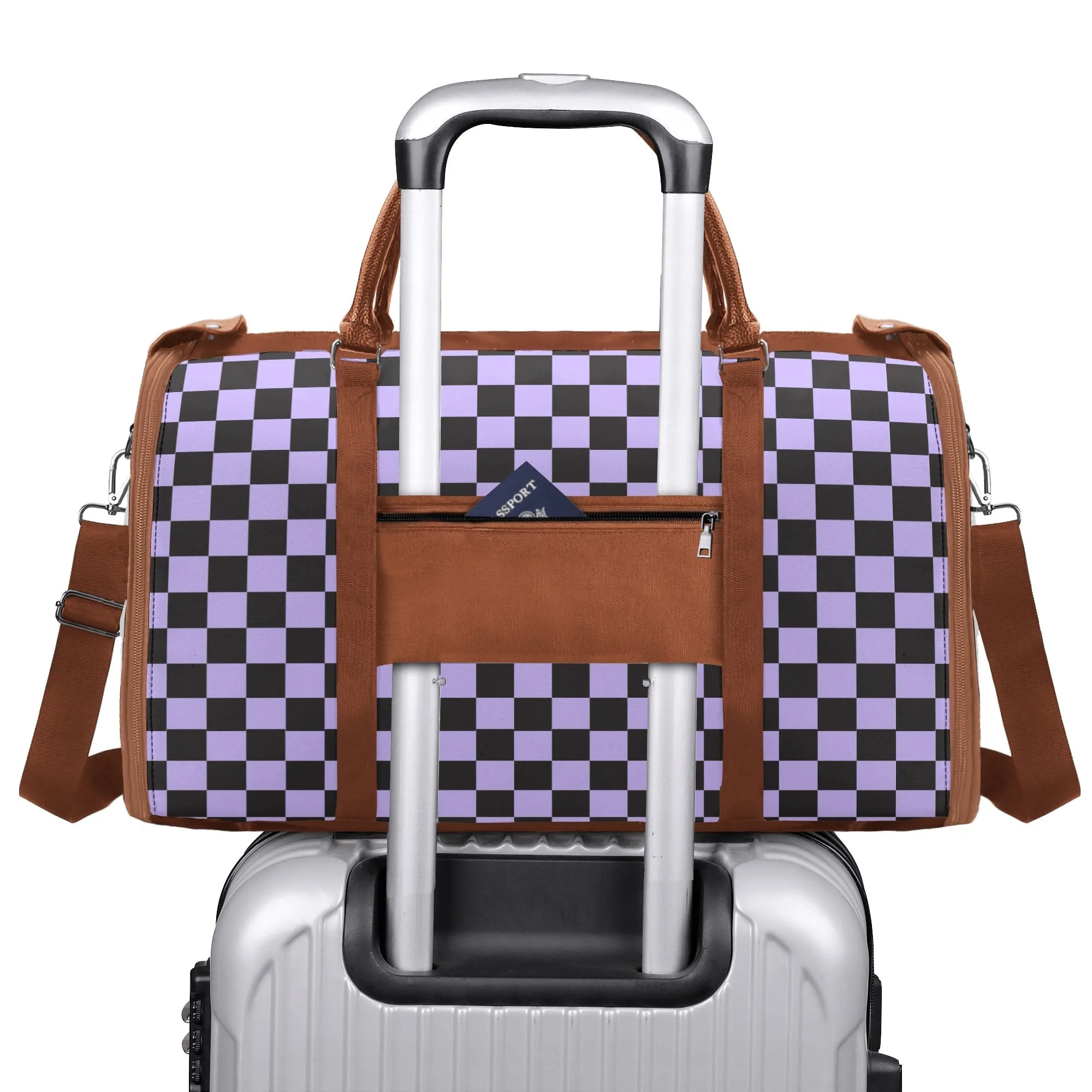 Black Check Chic Collection | Fold & Go Weekender Duffle Bag – Built Tough, Packs Light