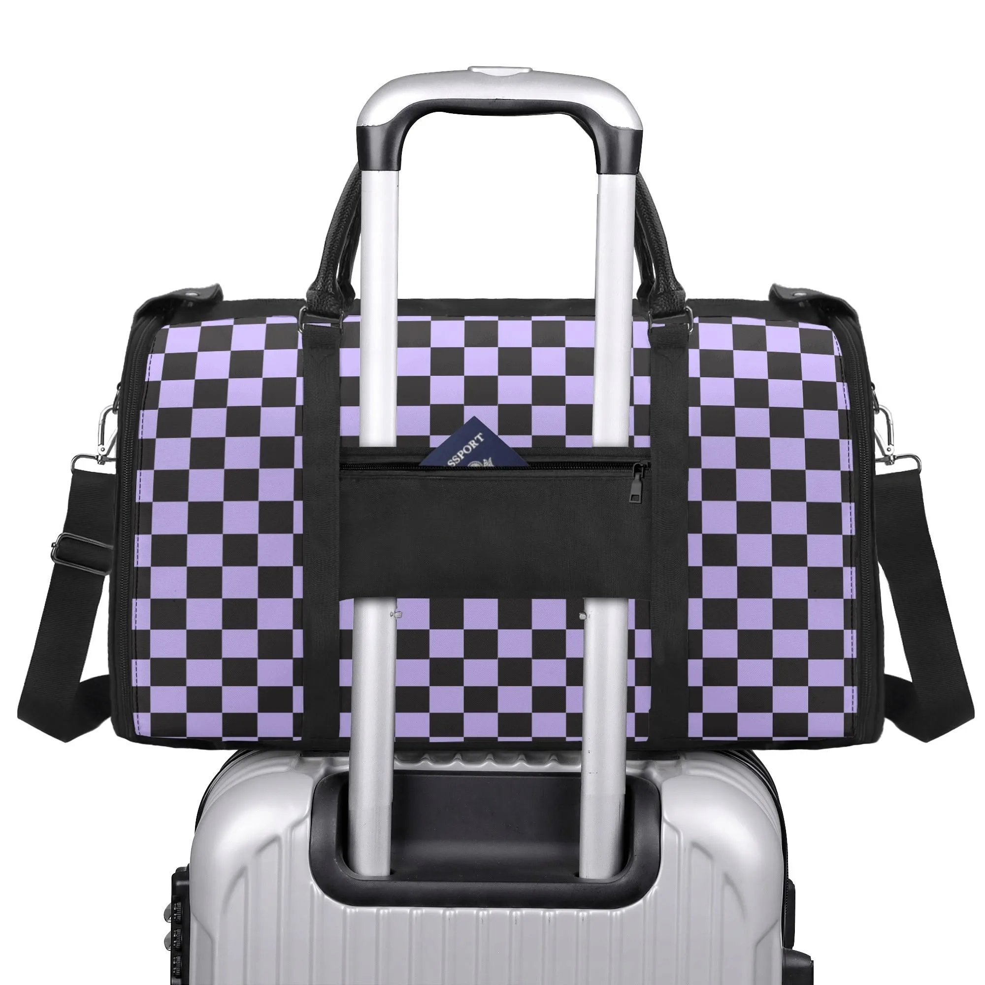 Black Check Chic Collection | Fold & Go Weekender Duffle Bag – Built Tough, Packs Light