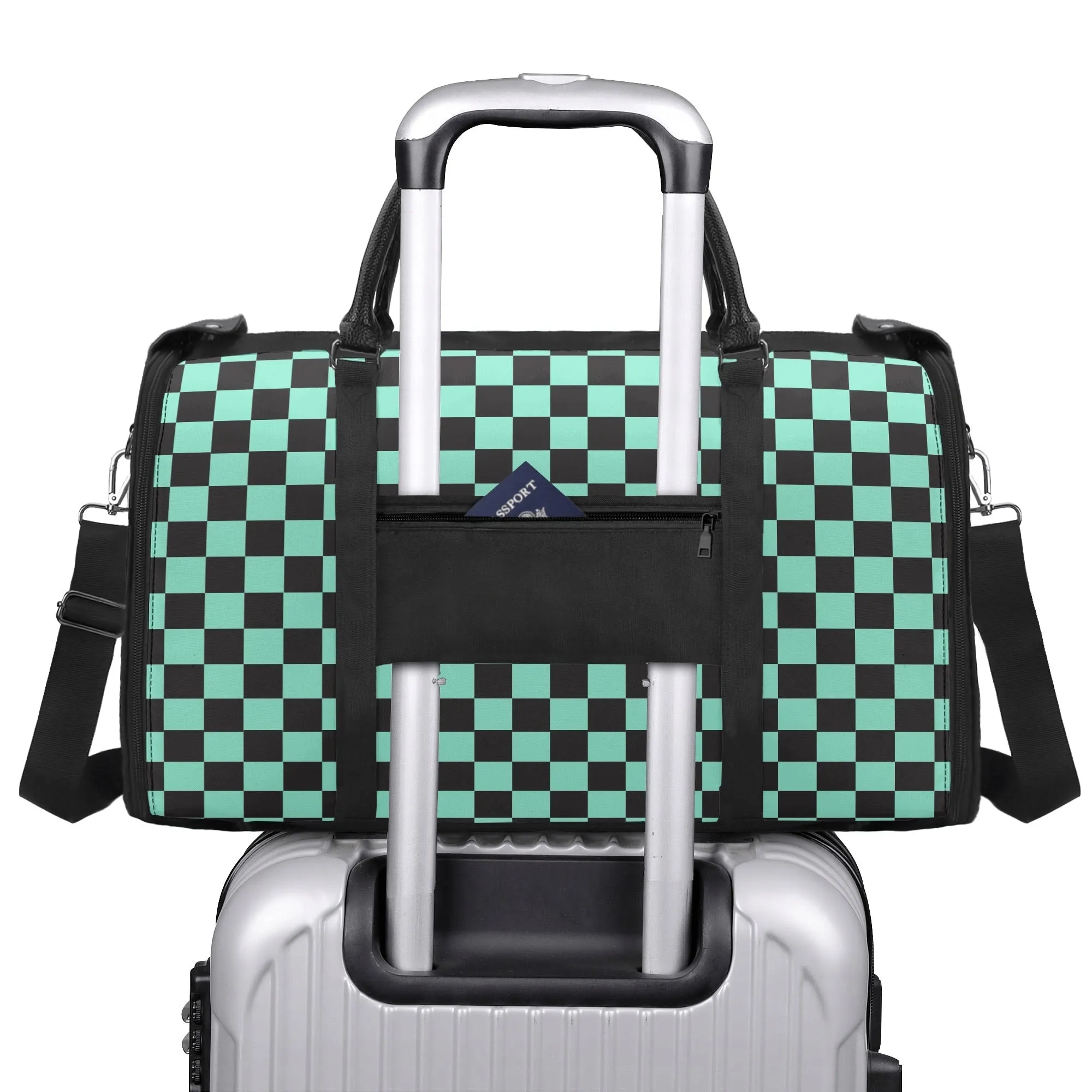 Black Check Chic Collection | Fold & Go Weekender Duffle Bag – Built Tough, Packs Light