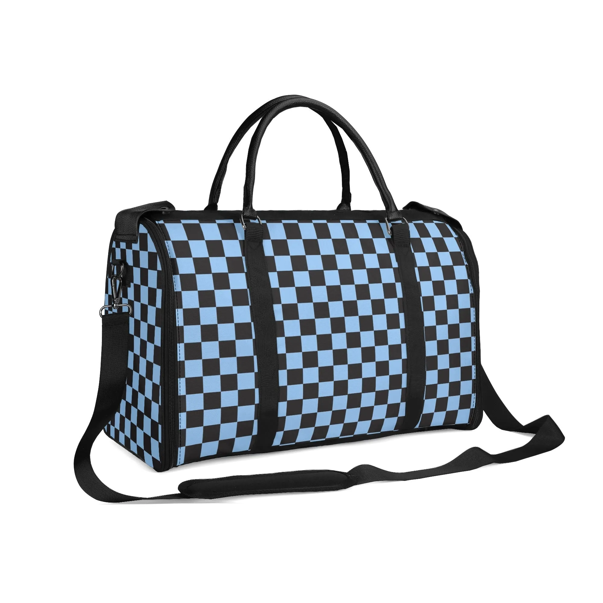 Black Check Chic Collection | Fold & Go Weekender Duffle Bag – Built Tough, Packs Light