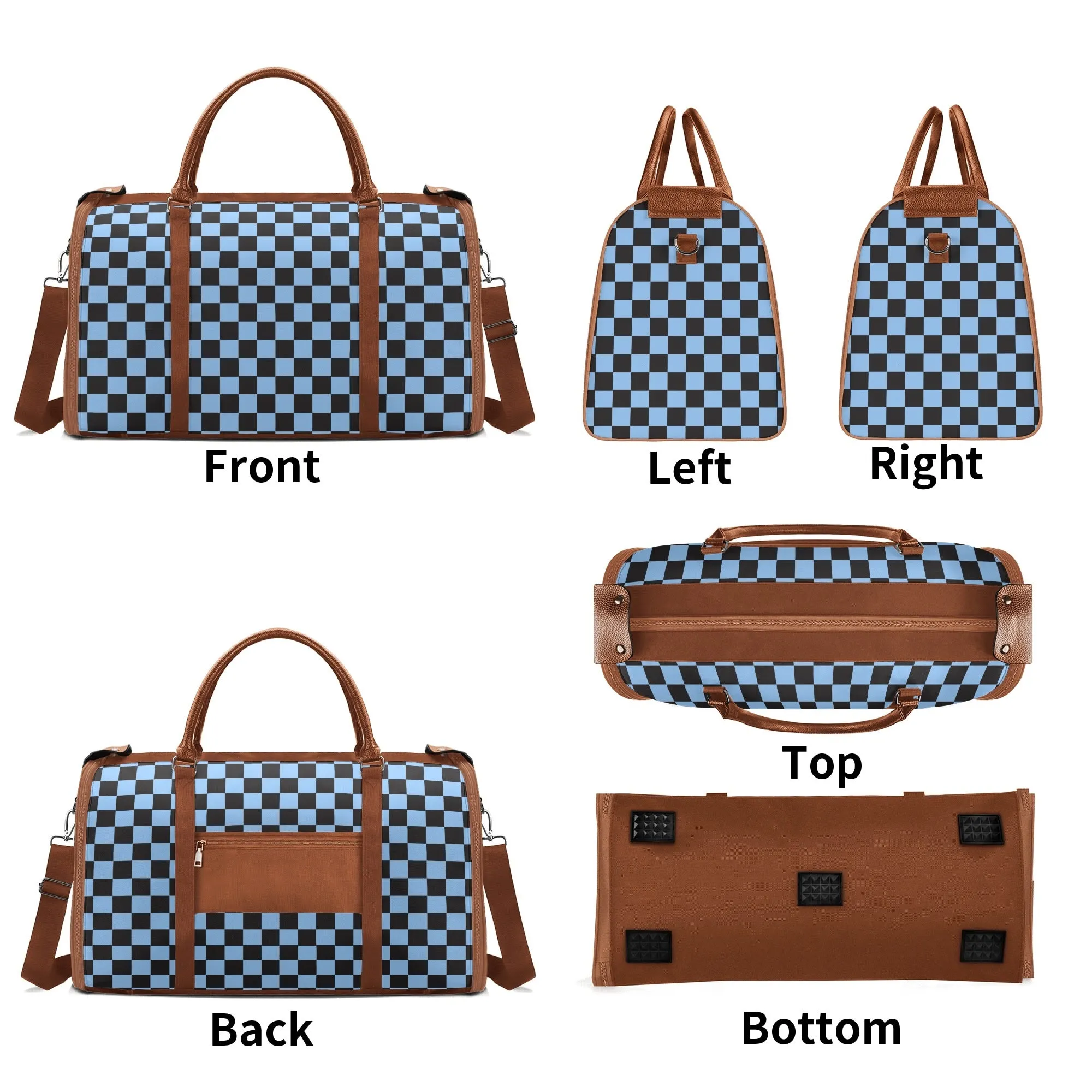 Black Check Chic Collection | Fold & Go Weekender Duffle Bag – Built Tough, Packs Light