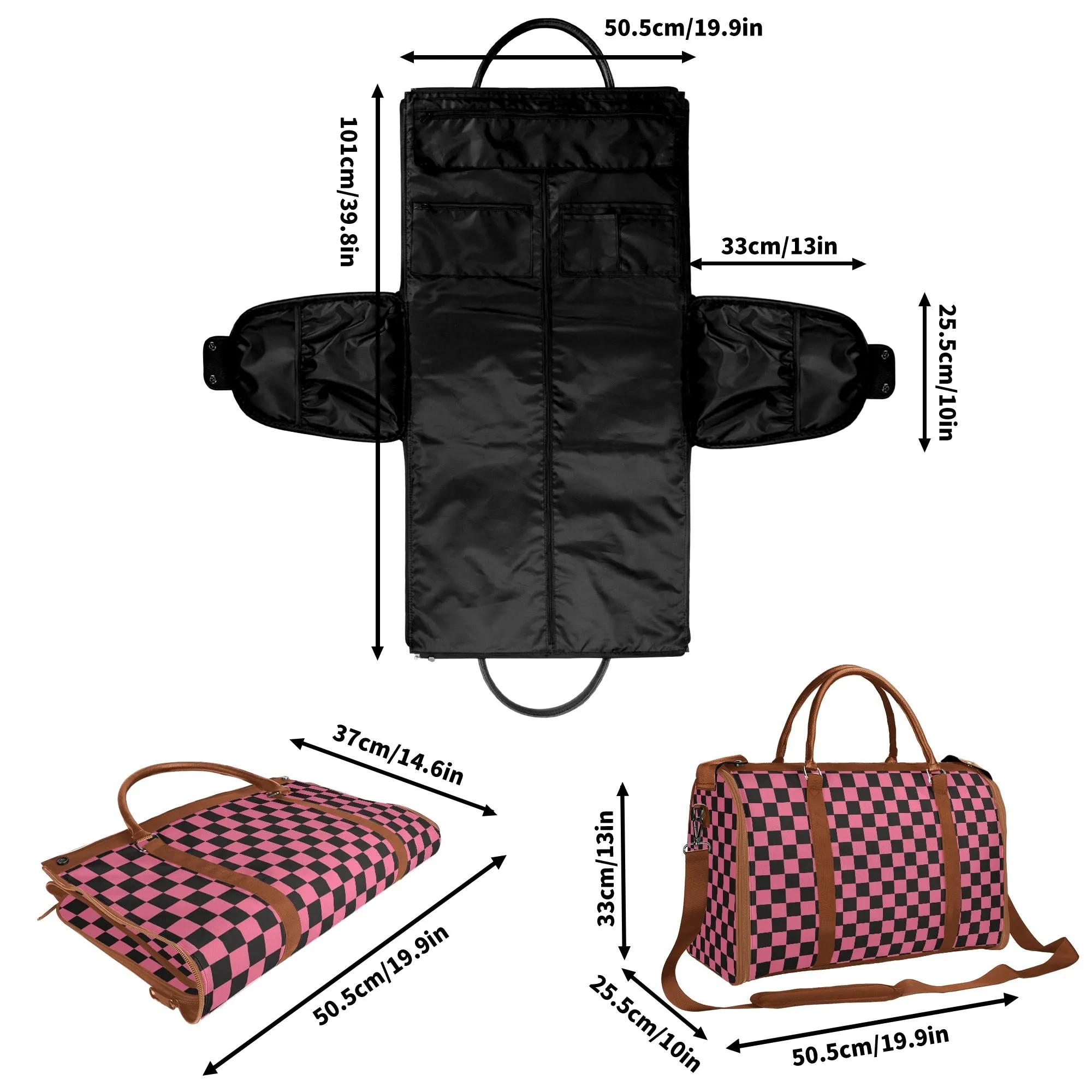 Black Check Chic Collection | Fold & Go Weekender Duffle Bag – Built Tough, Packs Light