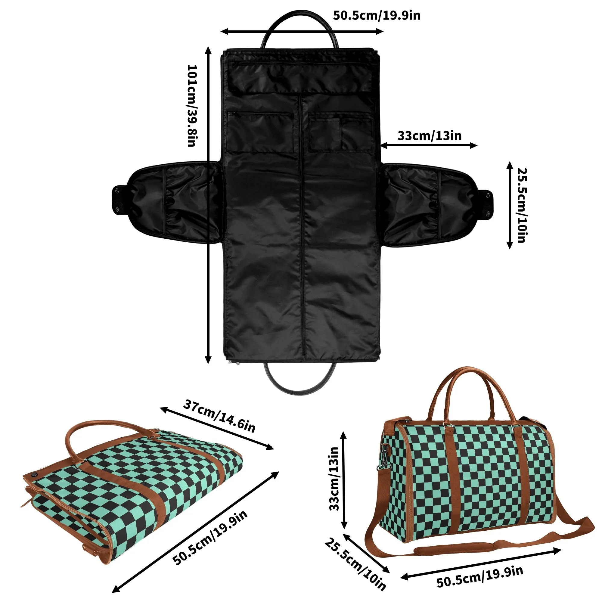 Black Check Chic Collection | Fold & Go Weekender Duffle Bag – Built Tough, Packs Light