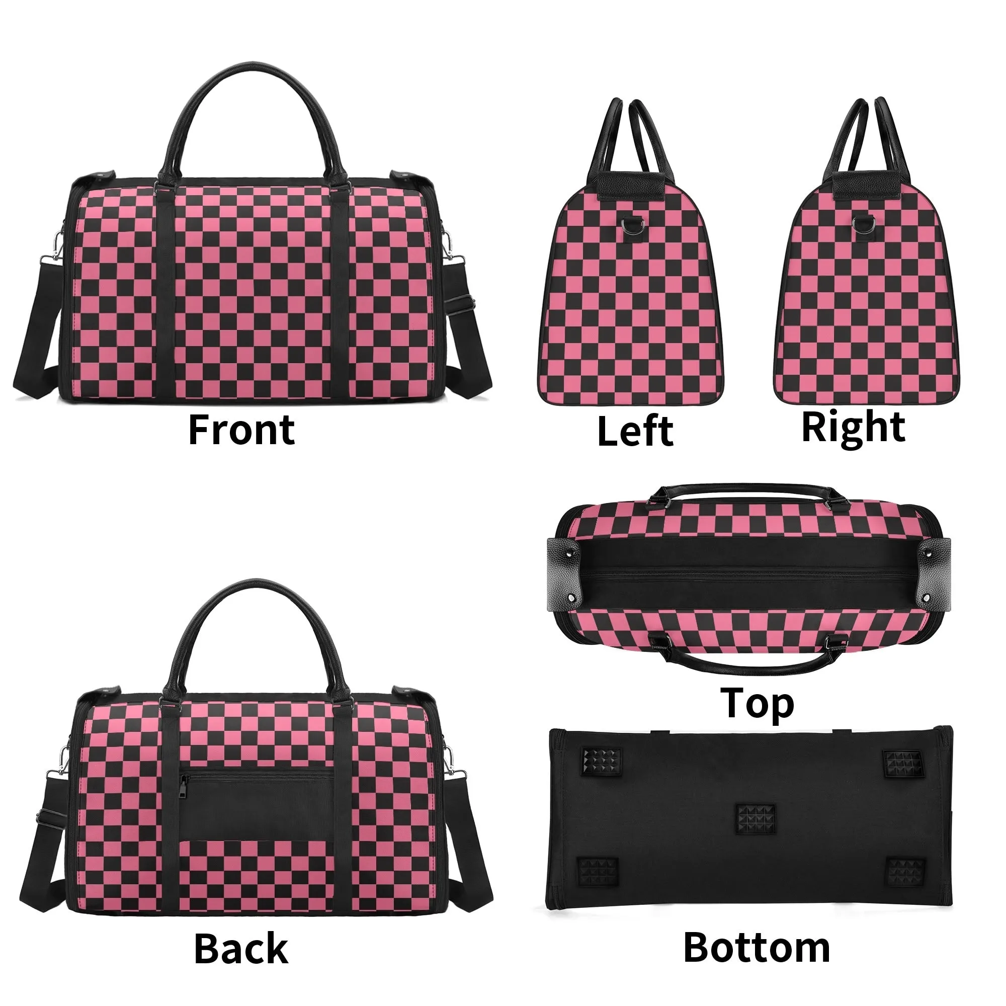 Black Check Chic Collection | Fold & Go Weekender Duffle Bag – Built Tough, Packs Light