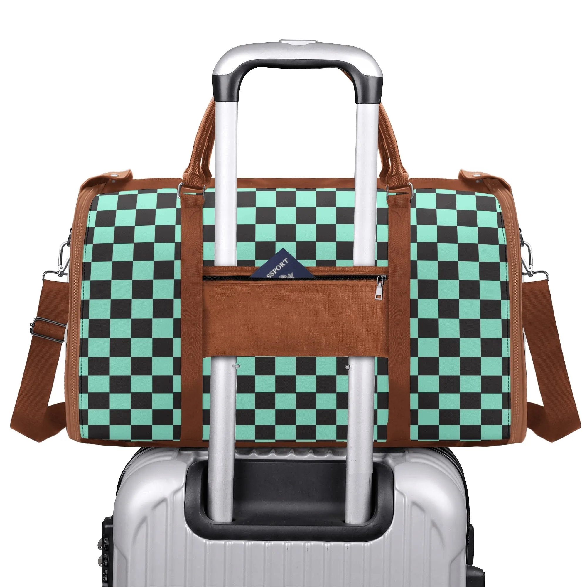 Black Check Chic Collection | Fold & Go Weekender Duffle Bag – Built Tough, Packs Light