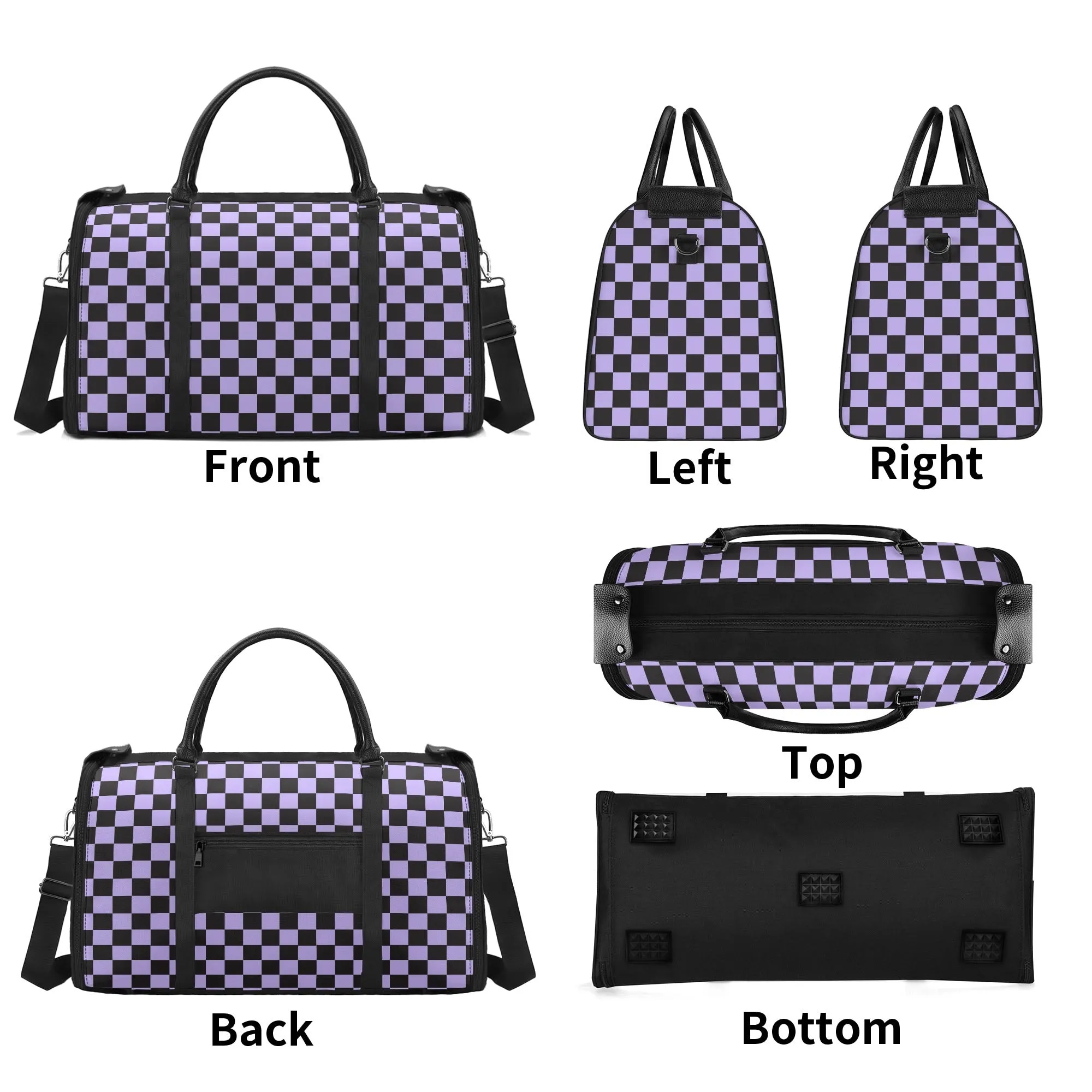 Black Check Chic Collection | Fold & Go Weekender Duffle Bag – Built Tough, Packs Light