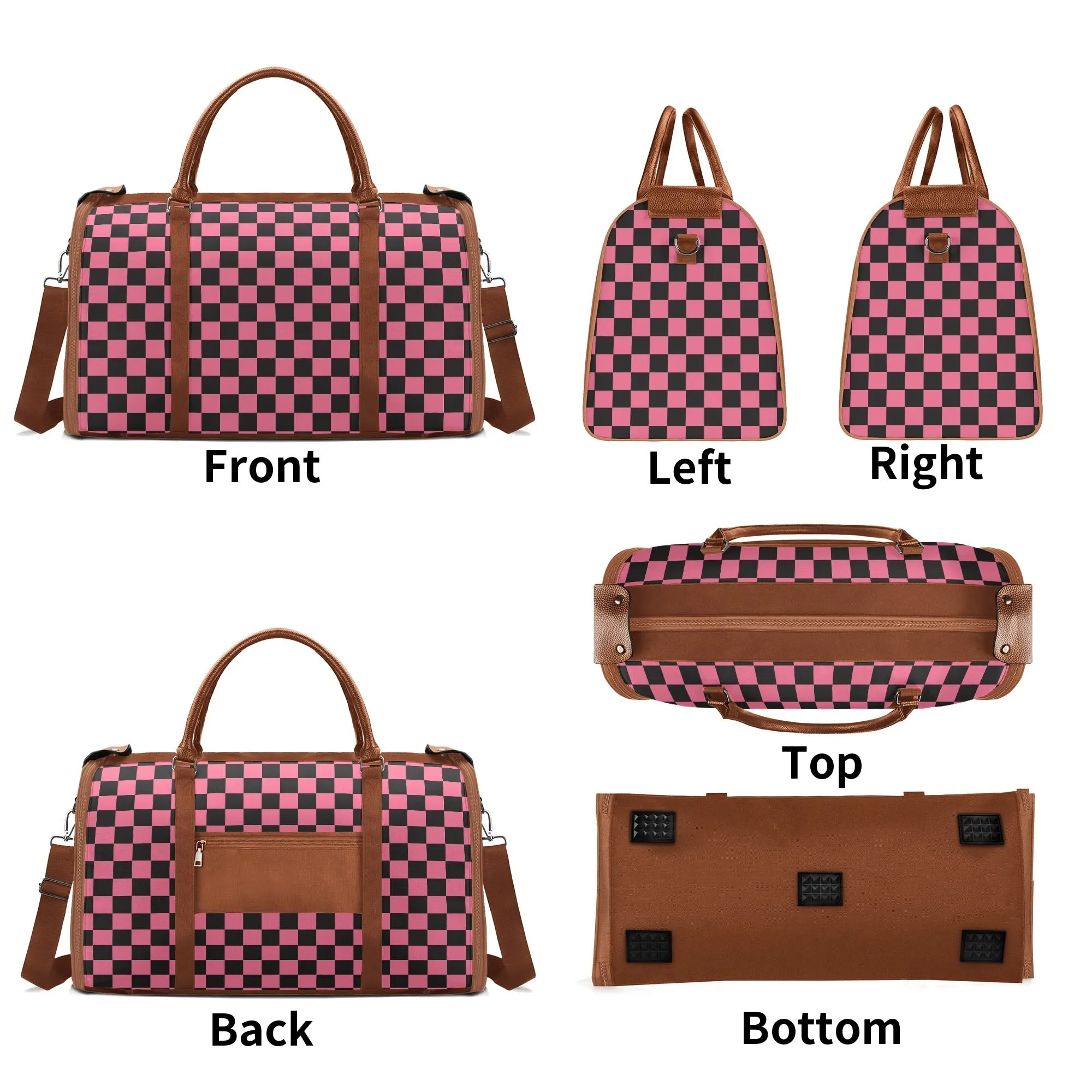 Black Check Chic Collection | Fold & Go Weekender Duffle Bag – Built Tough, Packs Light
