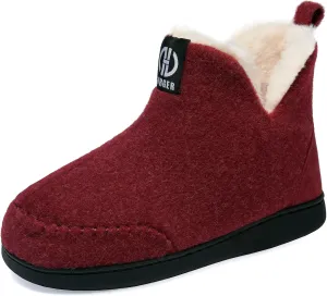 Booties Slipper for Men and Women, Plush Lining Winter Warm House Shoes Memory Foam Slipper Boots