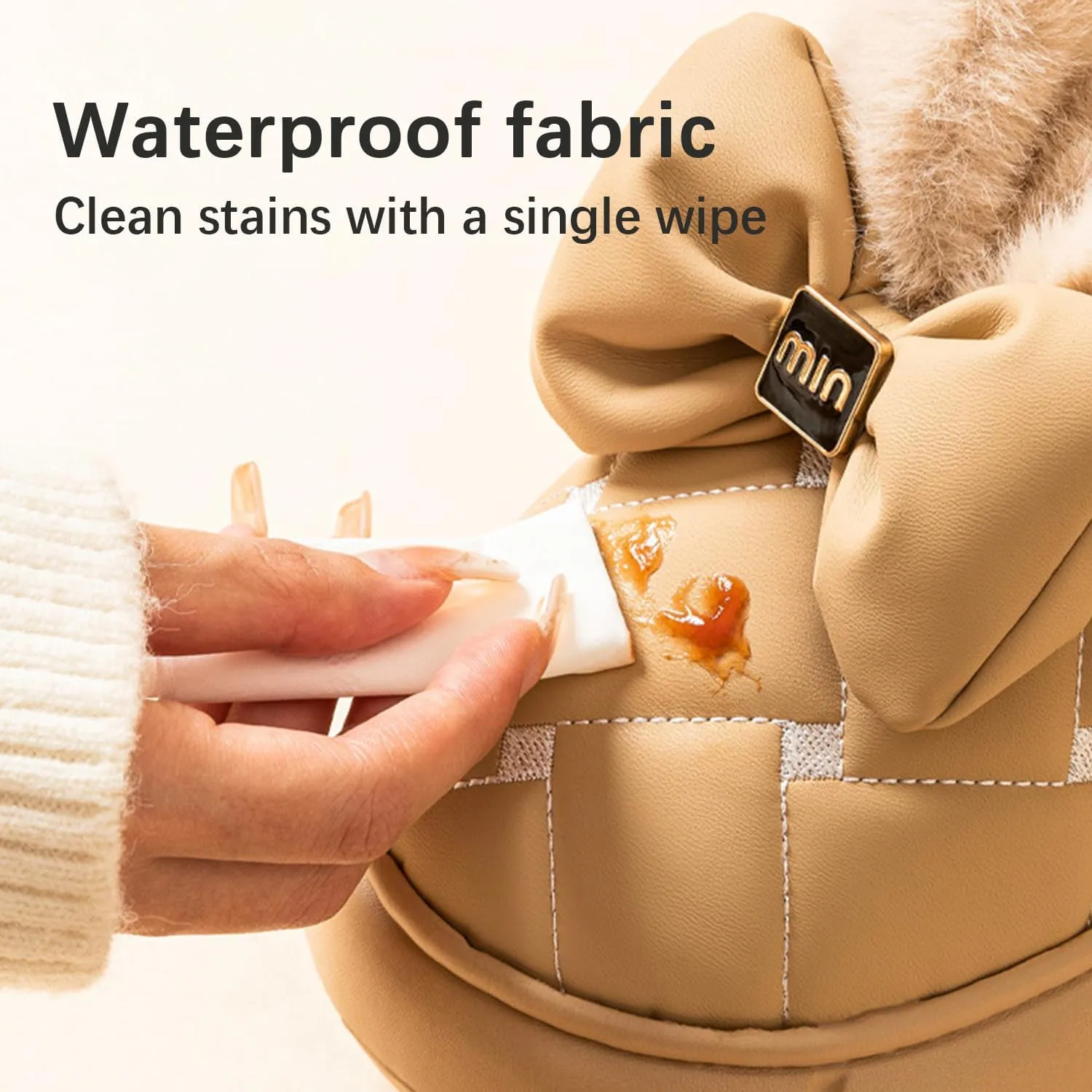 Bow Slippers, Women's Cute Bowknot Design Plush Lined Slipper Boots