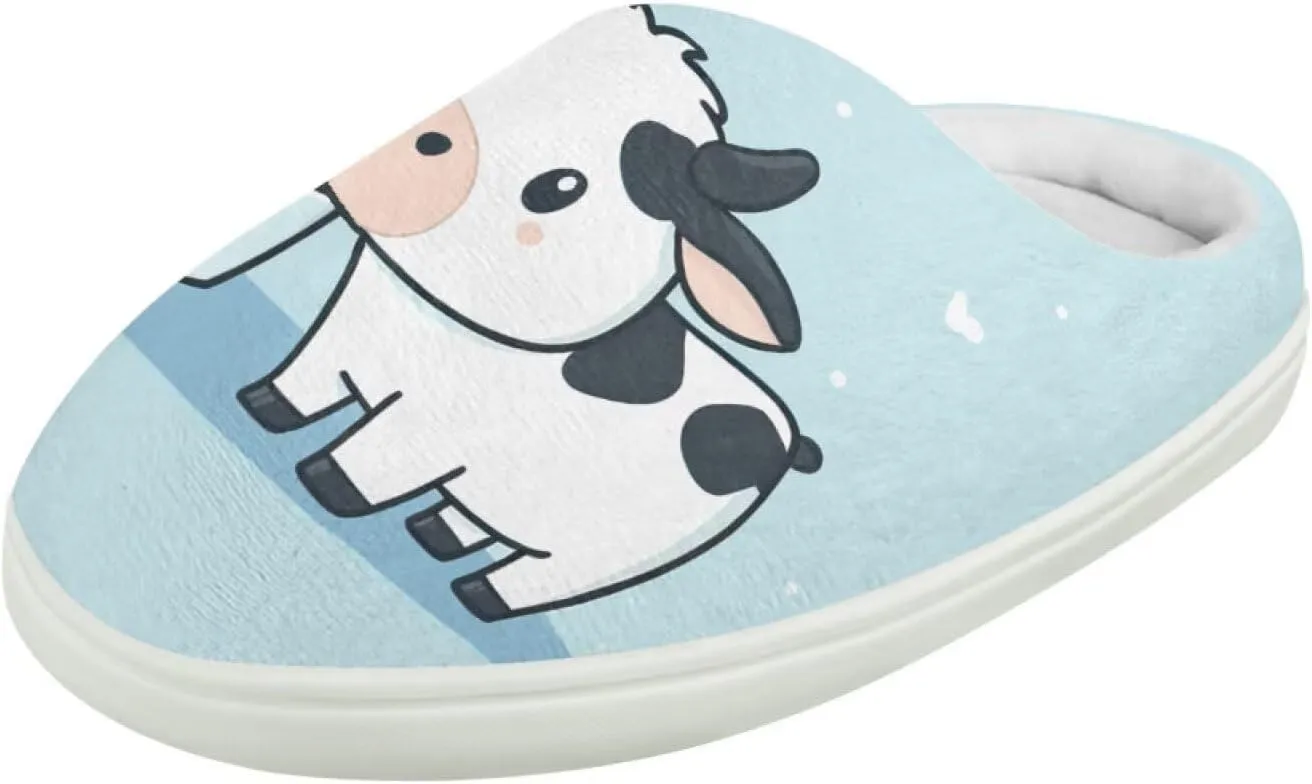 Boy Girls Cute Fluffy Plush Slipper Animal Print House Slippers Winter Non Slip Warm Indoor Soft Fuzzy Shoes US9-15