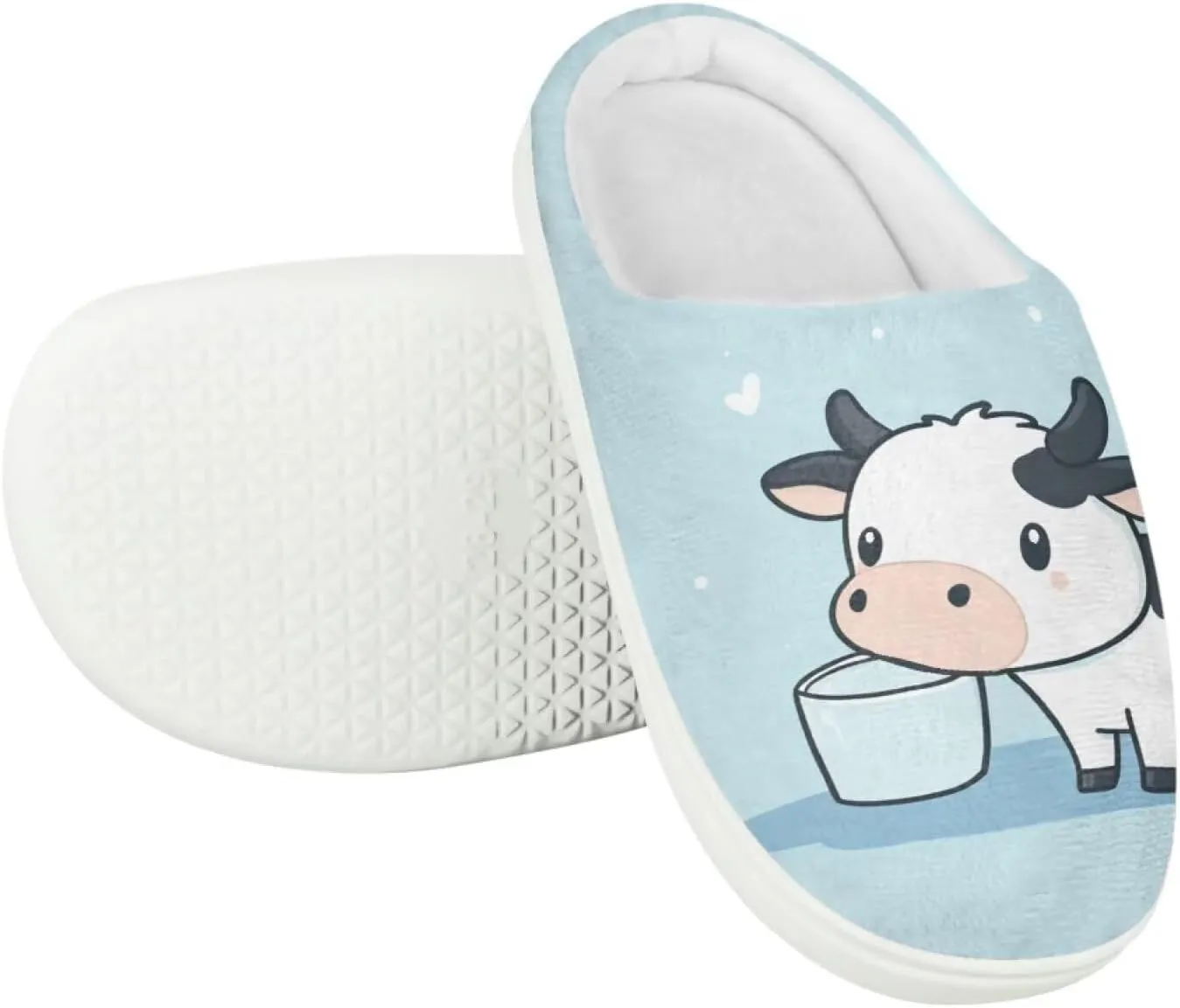 Boy Girls Cute Fluffy Plush Slipper Animal Print House Slippers Winter Non Slip Warm Indoor Soft Fuzzy Shoes US9-15