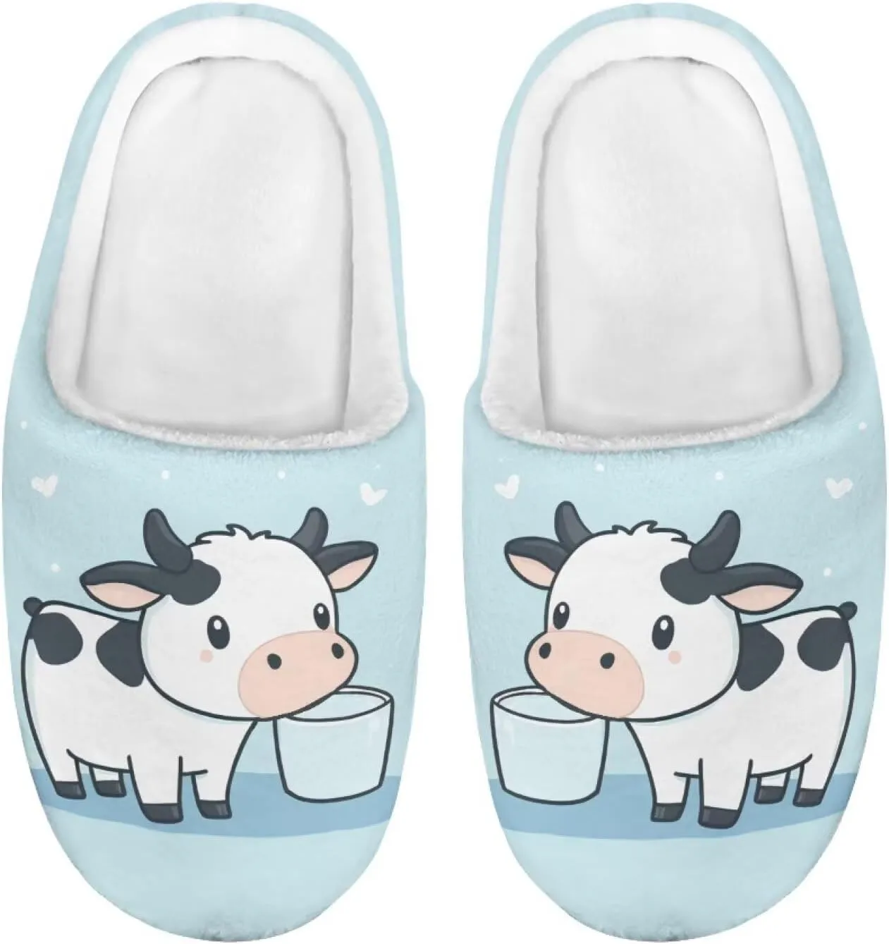 Boy Girls Cute Fluffy Plush Slipper Animal Print House Slippers Winter Non Slip Warm Indoor Soft Fuzzy Shoes US9-15