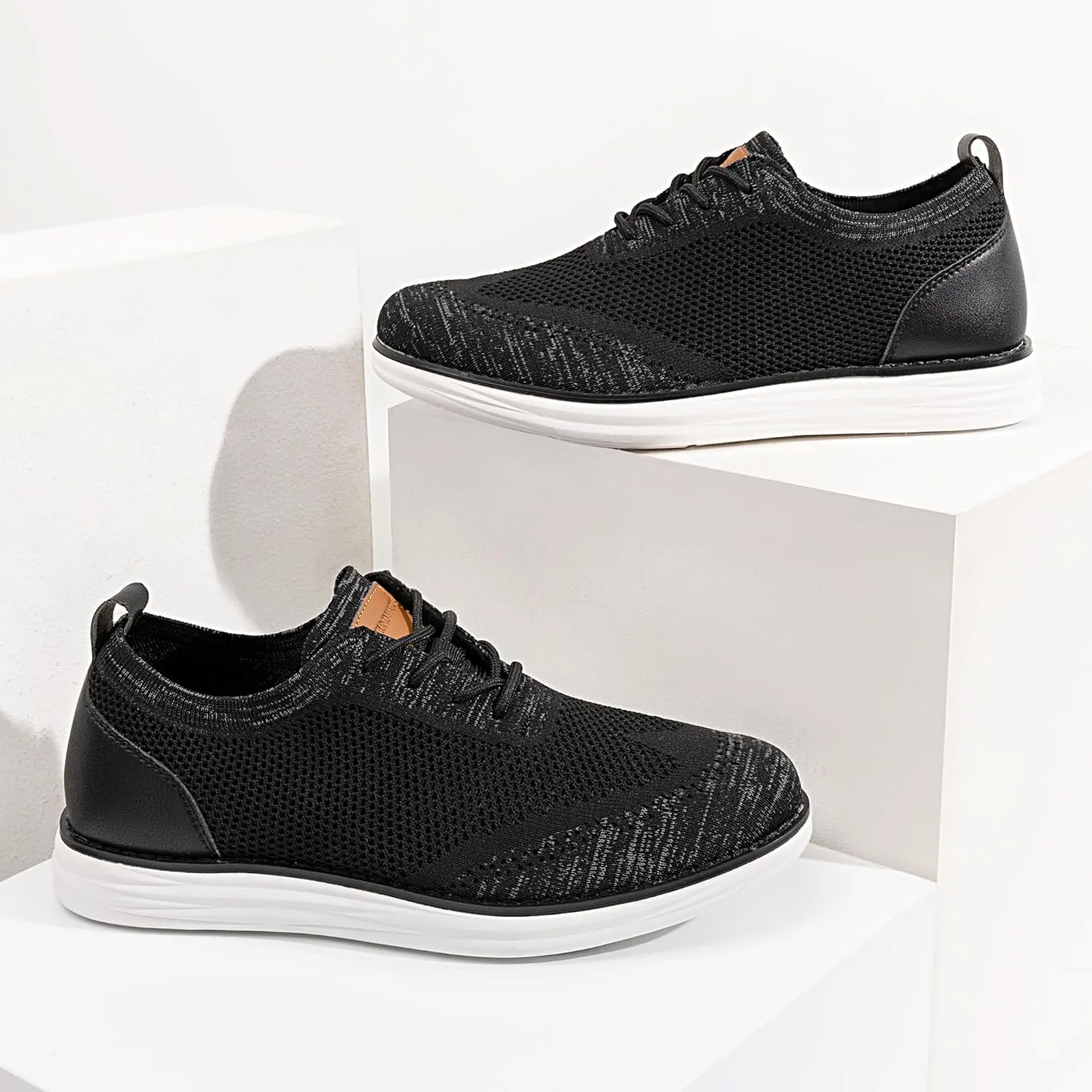 Bruno Marc Men's KnitFlex Breeze Mesh Sneakers Oxfords Lace-Up Lightweight Casual Walking Shoes