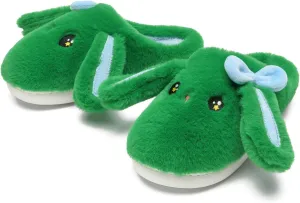 Bunny Animal Slippers for Women and Men, Cute Bow Fuzzy Fluffy Comfy Plush Cartoon Woman Preppy Funny Furry Rabbit Pillow Cloud Home Bedroom House Slipper for Womens Indoor and Outdoor