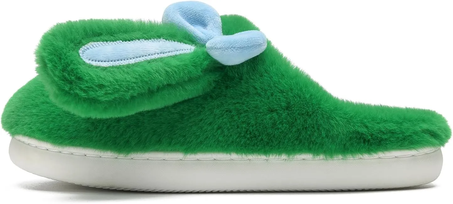 Bunny Animal Slippers for Women and Men, Cute Bow Fuzzy Fluffy Comfy Plush Cartoon Woman Preppy Funny Furry Rabbit Pillow Cloud Home Bedroom House Slipper for Womens Indoor and Outdoor