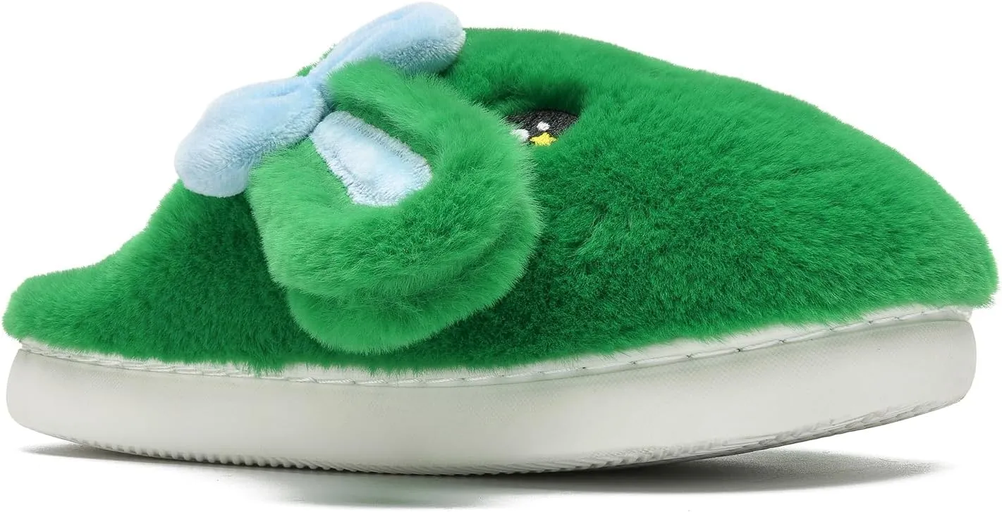 Bunny Animal Slippers for Women and Men, Cute Bow Fuzzy Fluffy Comfy Plush Cartoon Woman Preppy Funny Furry Rabbit Pillow Cloud Home Bedroom House Slipper for Womens Indoor and Outdoor