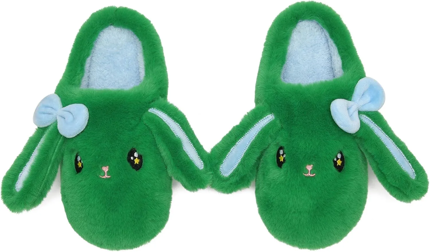 Bunny Animal Slippers for Women and Men, Cute Bow Fuzzy Fluffy Comfy Plush Cartoon Woman Preppy Funny Furry Rabbit Pillow Cloud Home Bedroom House Slipper for Womens Indoor and Outdoor