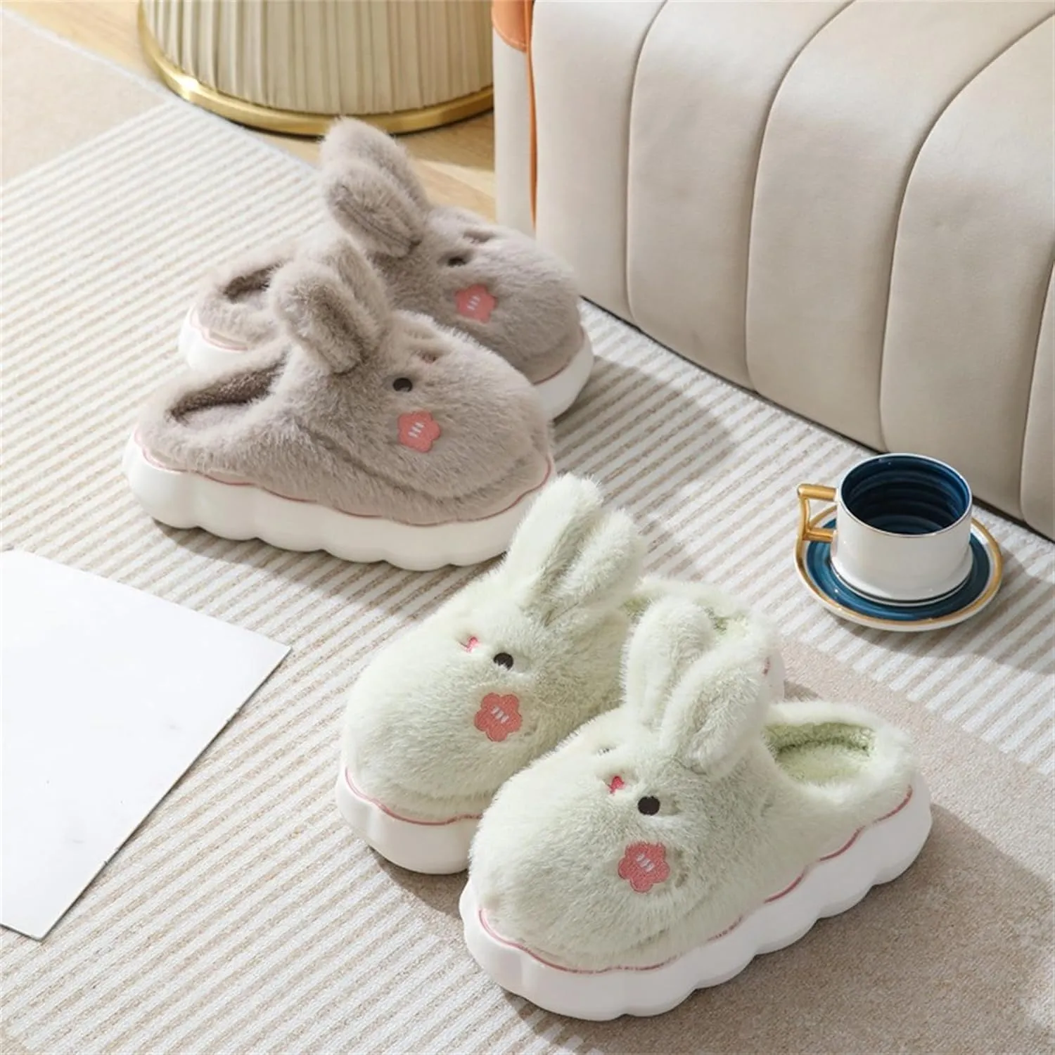 Bunny Cotton Slippers - Home Cartoon Slippers for Men & Women