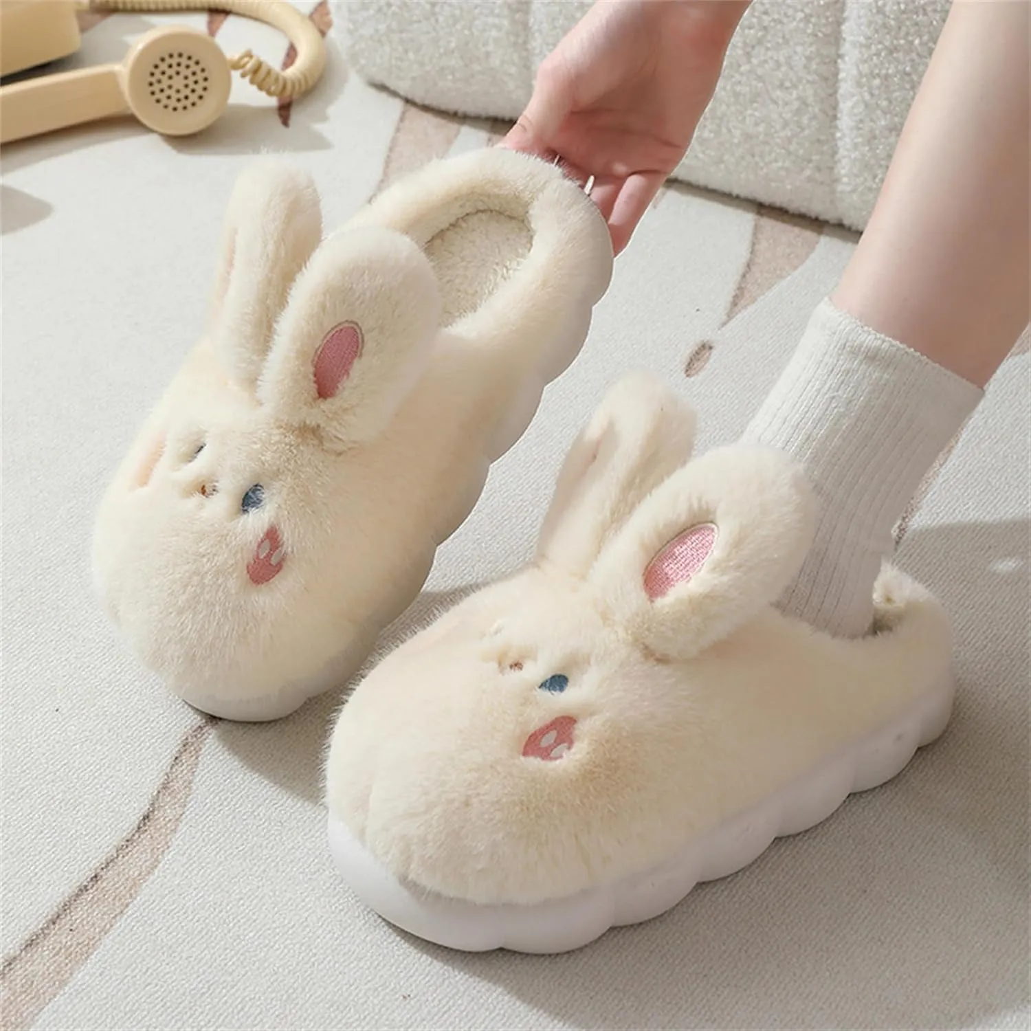Bunny Cotton Slippers - Home Cartoon Slippers for Men & Women