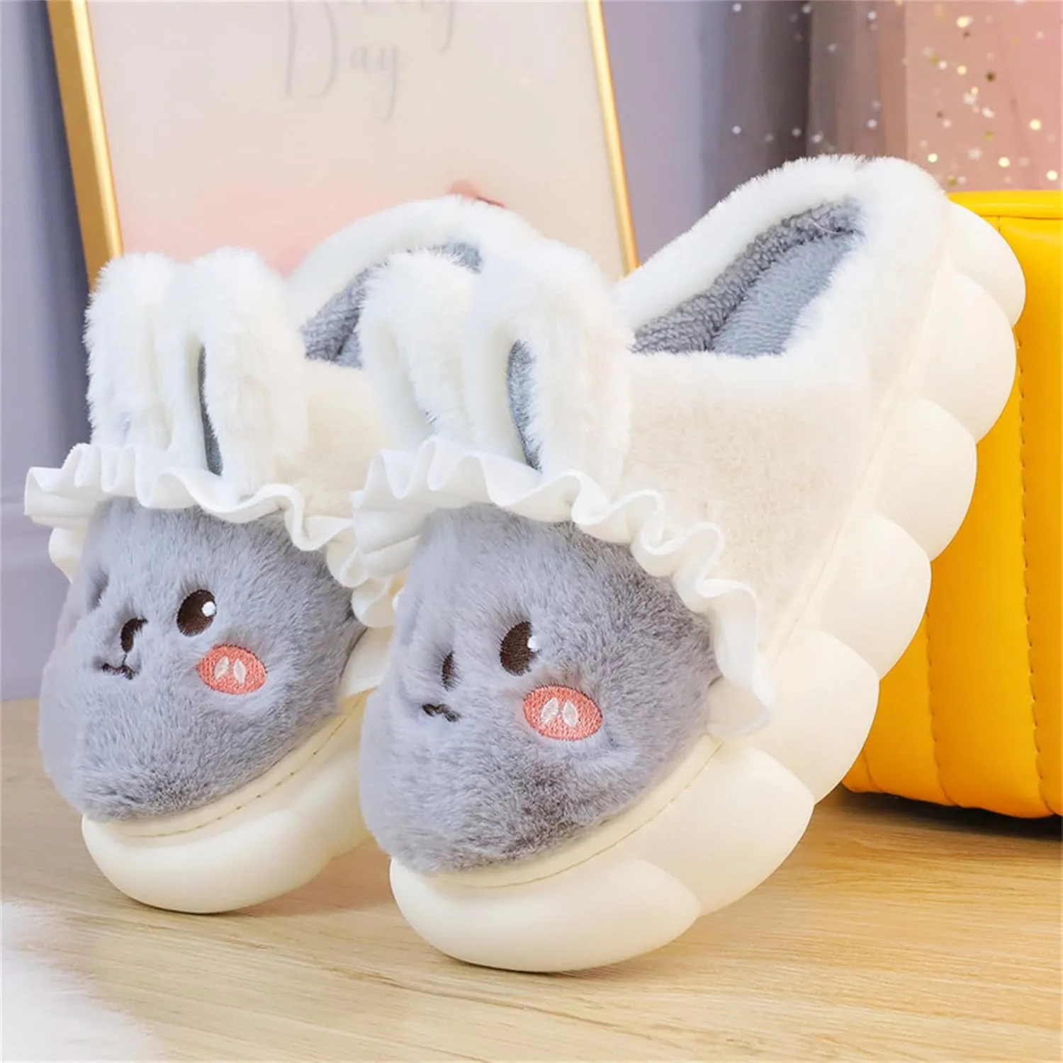 Bunny Slippers for Women Cute comfortable Animal Rabbit Slippers Plush Warm Winter Cotton slipper Indoor Home slippers