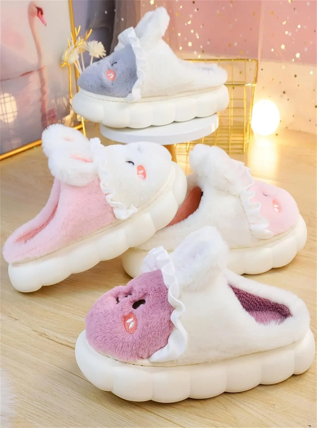 Bunny Slippers for Women Cute comfortable Animal Rabbit Slippers Plush Warm Winter Cotton slipper Indoor Home slippers