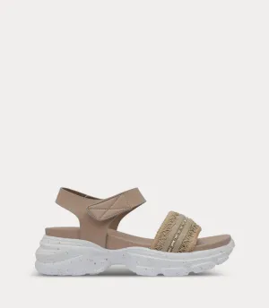 BW10405-BEIGE-Women Comfort Sandal