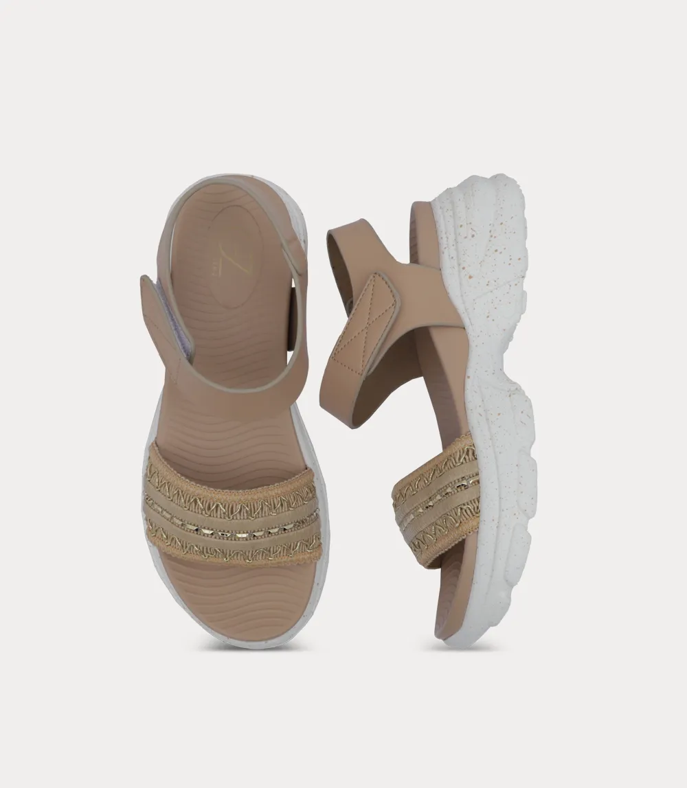 BW10405-BEIGE-Women Comfort Sandal