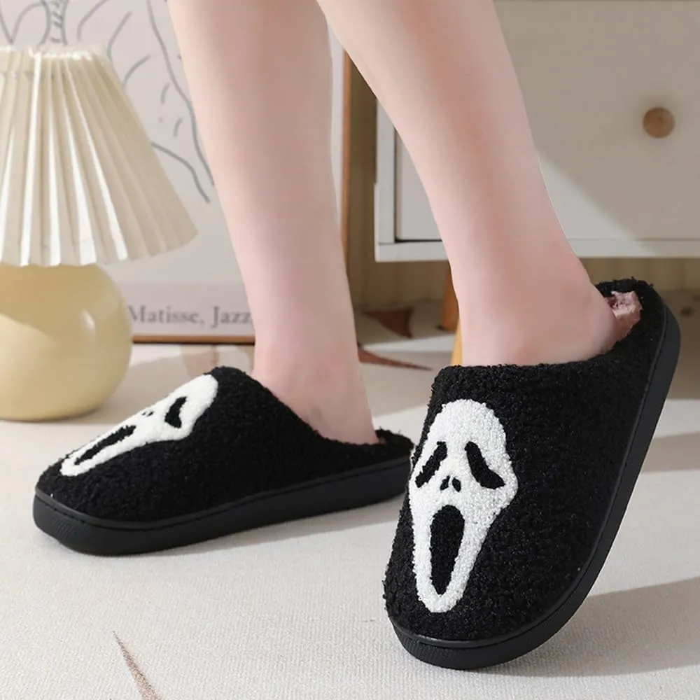 Cartoon Slippers for Womens Mens Cute Cozy Plush Warm Slip-on House Shoes for Indoor and Outdoor Meet Me at Midnight Strawberry Mushroom Evil Eyes Love Heart Slippers