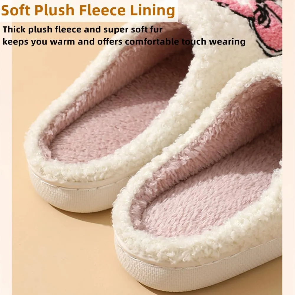 Cartoon Slippers for Womens Mens Cute Cozy Plush Warm Slip-on House Shoes for Indoor and Outdoor Meet Me at Midnight Strawberry Mushroom Evil Eyes Love Heart Slippers