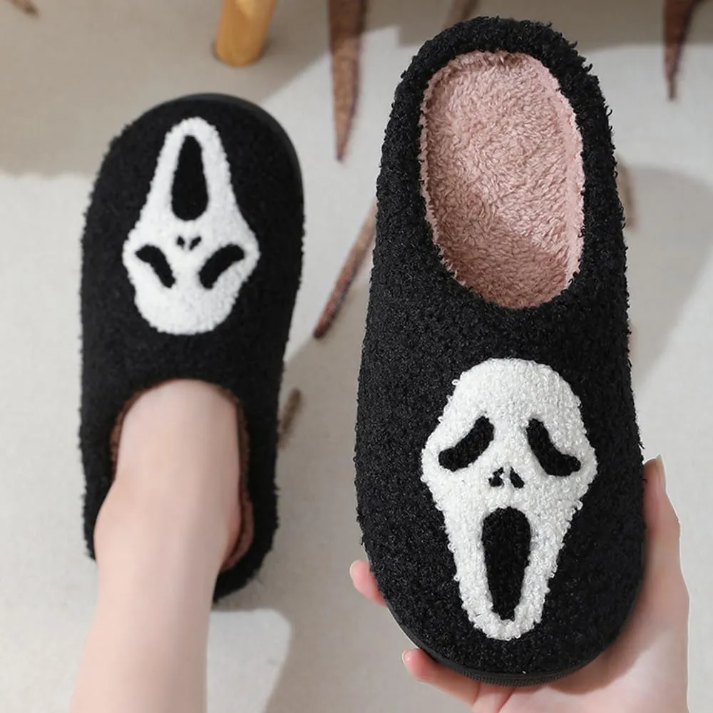 Cartoon Slippers for Womens Mens Cute Cozy Plush Warm Slip-on House Shoes for Indoor and Outdoor Meet Me at Midnight Strawberry Mushroom Evil Eyes Love Heart Slippers