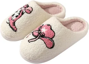 Cartoon Slippers for Womens Mens Cute Cozy Plush Warm Slip-on House Shoes for Indoor and Outdoor Meet Me at Midnight Strawberry Mushroom Evil Eyes Love Heart Slippers