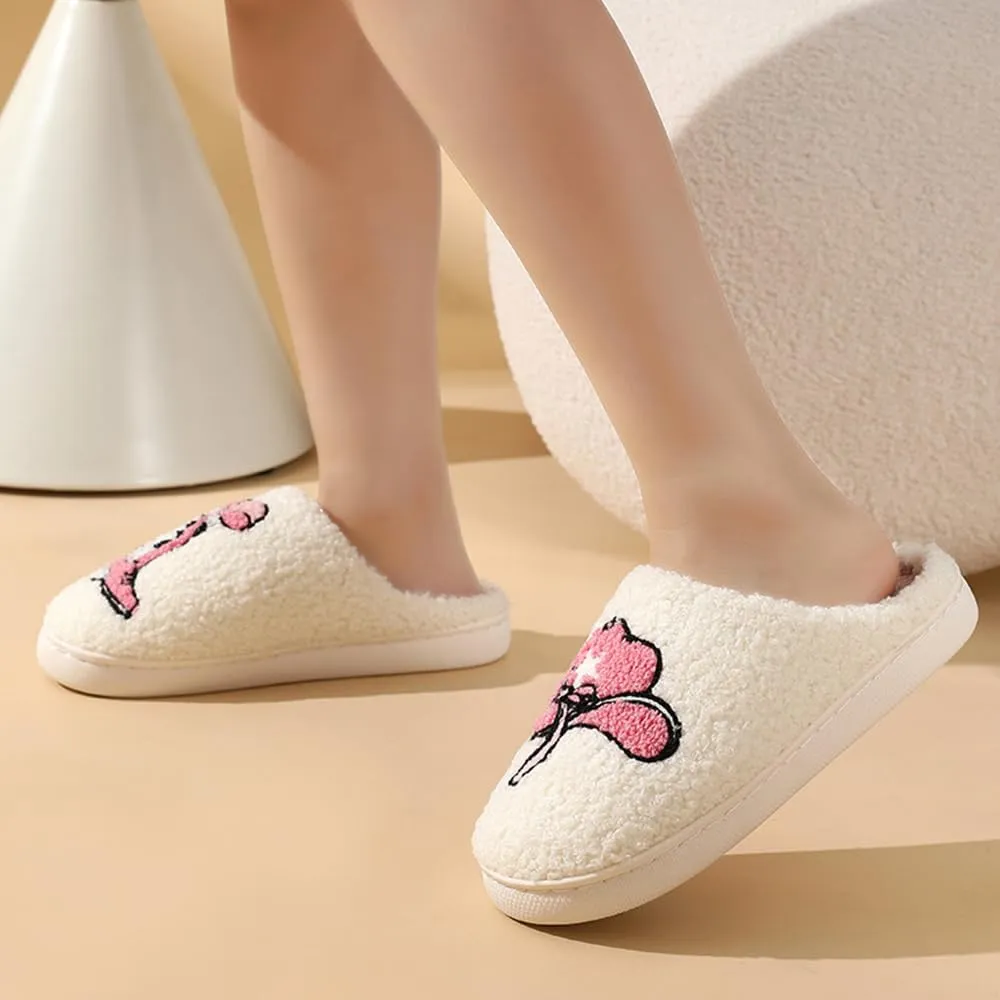 Cartoon Slippers for Womens Mens Cute Cozy Plush Warm Slip-on House Shoes for Indoor and Outdoor Meet Me at Midnight Strawberry Mushroom Evil Eyes Love Heart Slippers