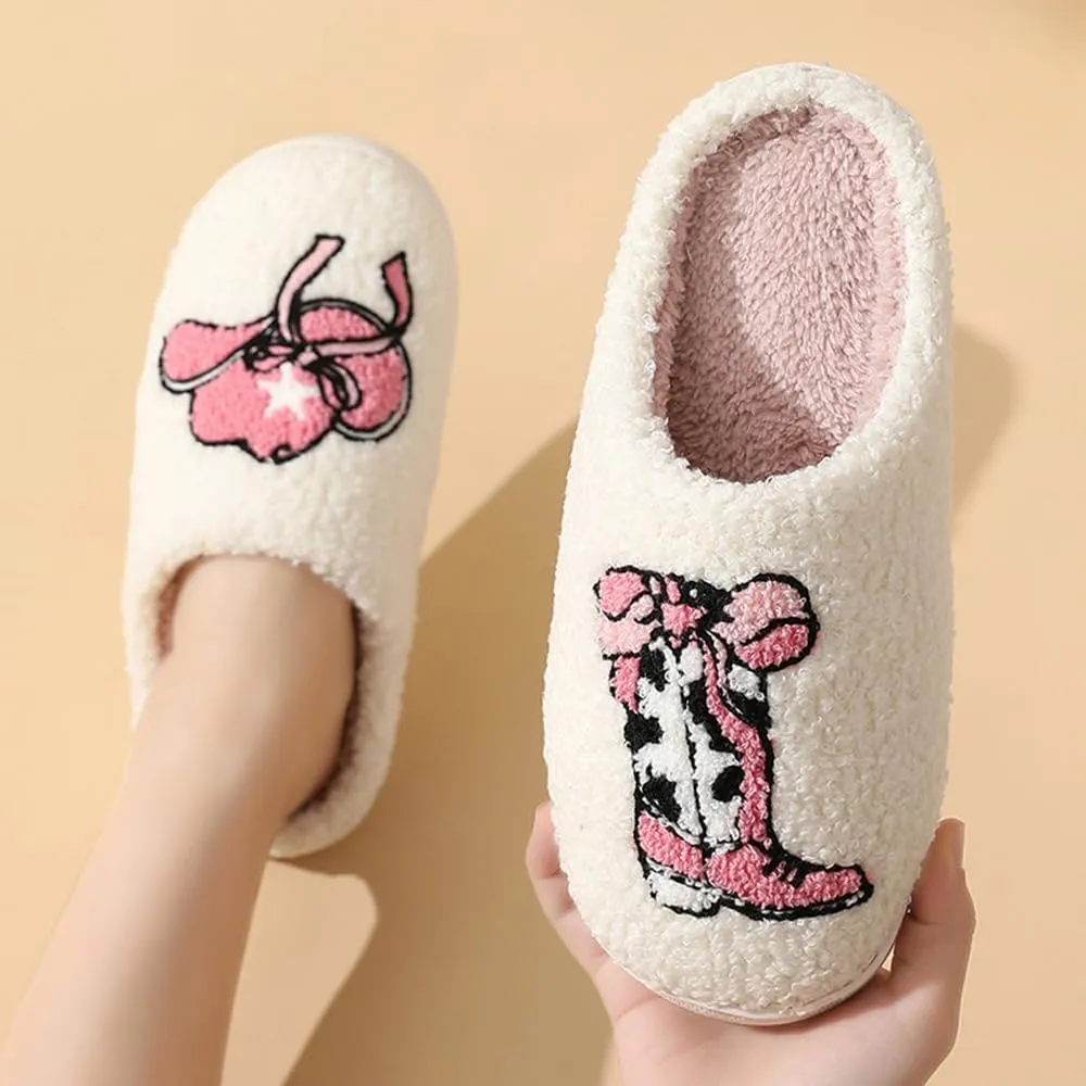 Cartoon Slippers for Womens Mens Cute Cozy Plush Warm Slip-on House Shoes for Indoor and Outdoor Meet Me at Midnight Strawberry Mushroom Evil Eyes Love Heart Slippers