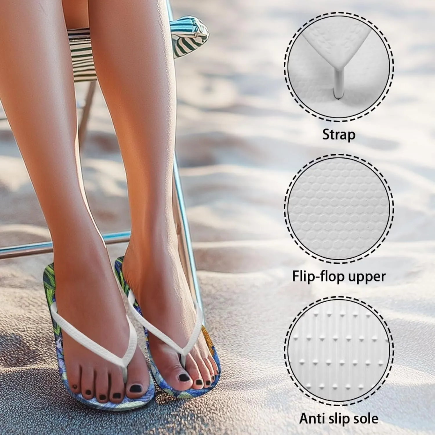 Cat Sandals Womens Flip Flops Soft Yoga Mat Walking Thong Slippers Girls Dog Slip On Beach Cute Shower Shoe
