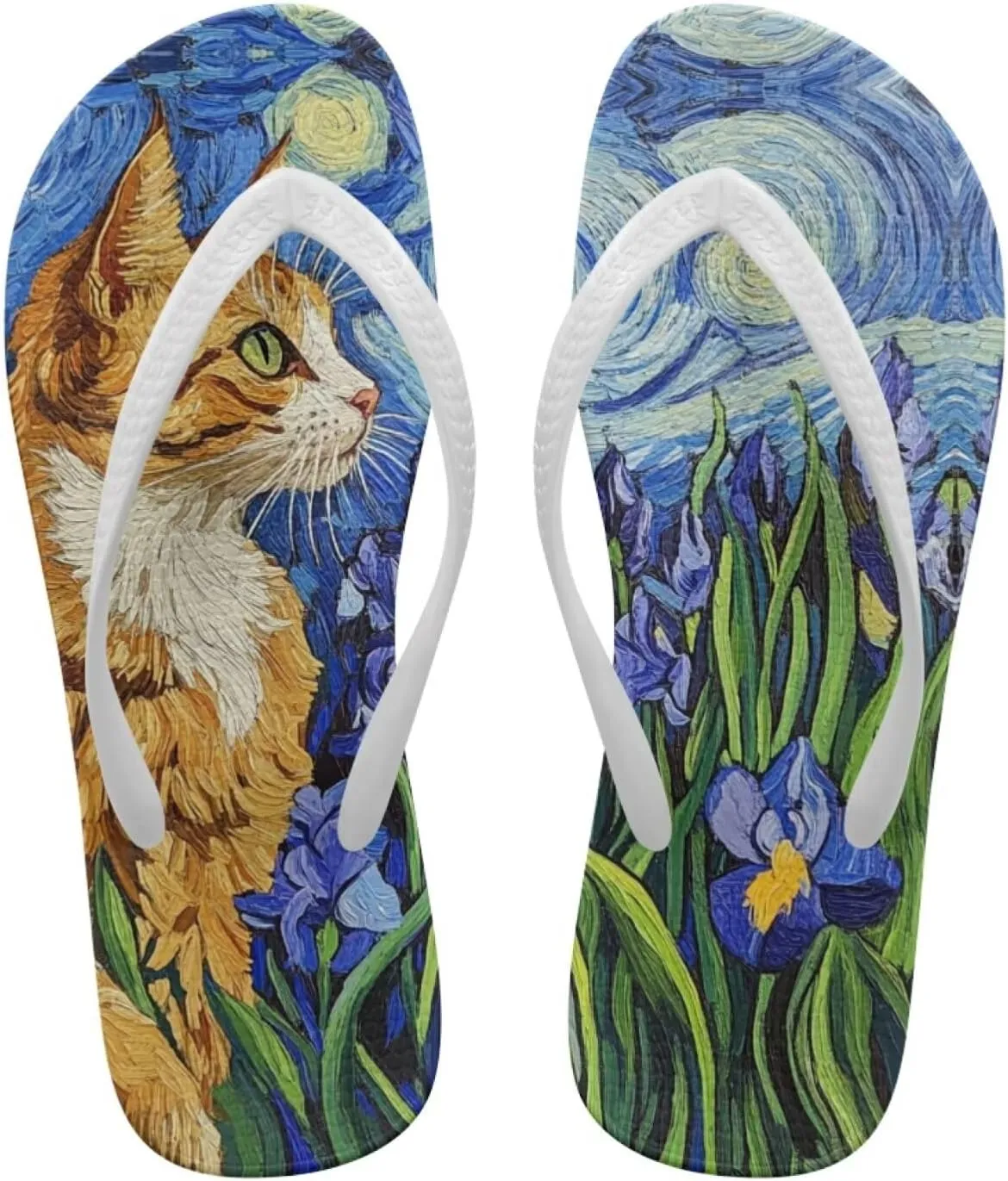 Cat Sandals Womens Flip Flops Soft Yoga Mat Walking Thong Slippers Girls Dog Slip On Beach Cute Shower Shoe
