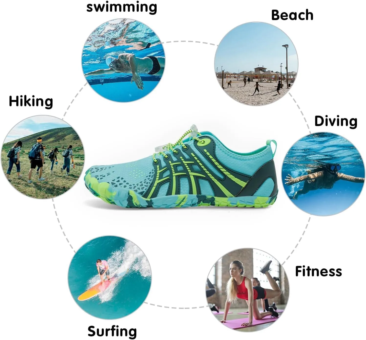 Centipede Demon Swim Water Shoes for Women Men Quick Dry Barefoot Aqua Sneakers Shoe for Beach Hiking Diving Boating River Outdoor Water Sports