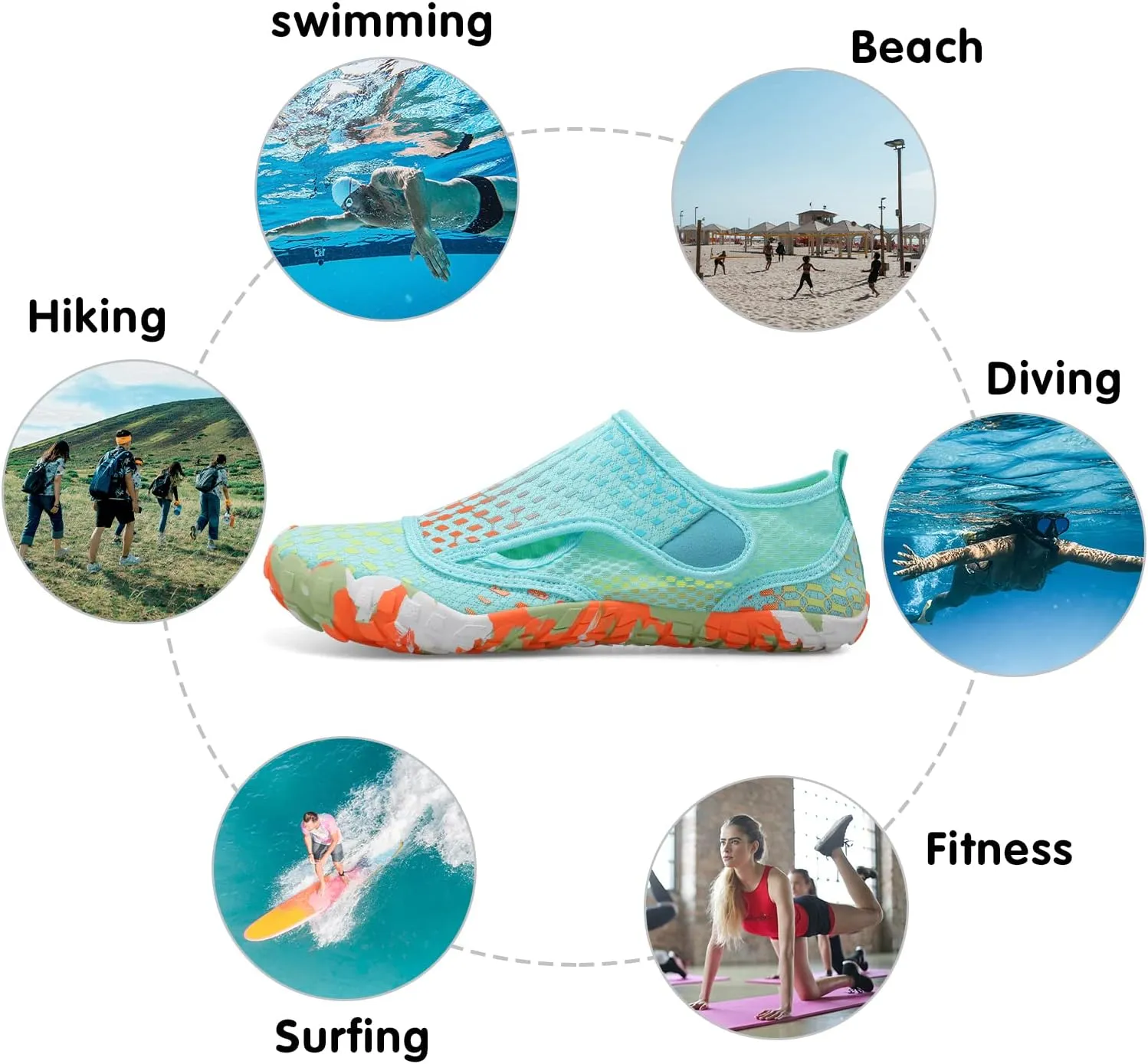 Centipede Demon Swim Water Shoes for Women Men Quick Dry Barefoot Aqua Sneakers Shoe for Beach Hiking Diving Boating River Outdoor Water Sports