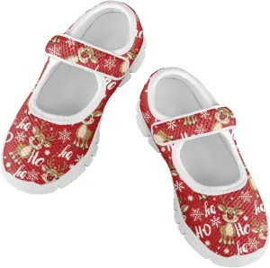 chaqlin Christmas Sneaker Mary Jane for Kids Slip On Casual Outdoor School Sports Shoes Lightweight Flat Walking Sneaker