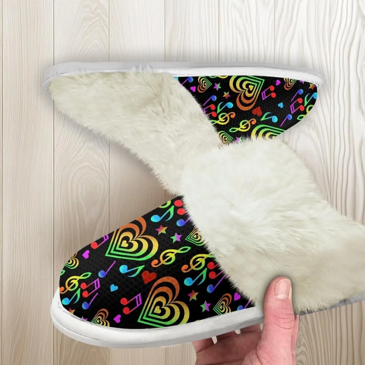 chaqlin Fuzzy Slipper with Fur Edge for Women Men Wide Indoor Outdoor Slip Sole Flannel Feet Slippers Lightweight Warm Winter Fur Fluffy Bedroom Shoes