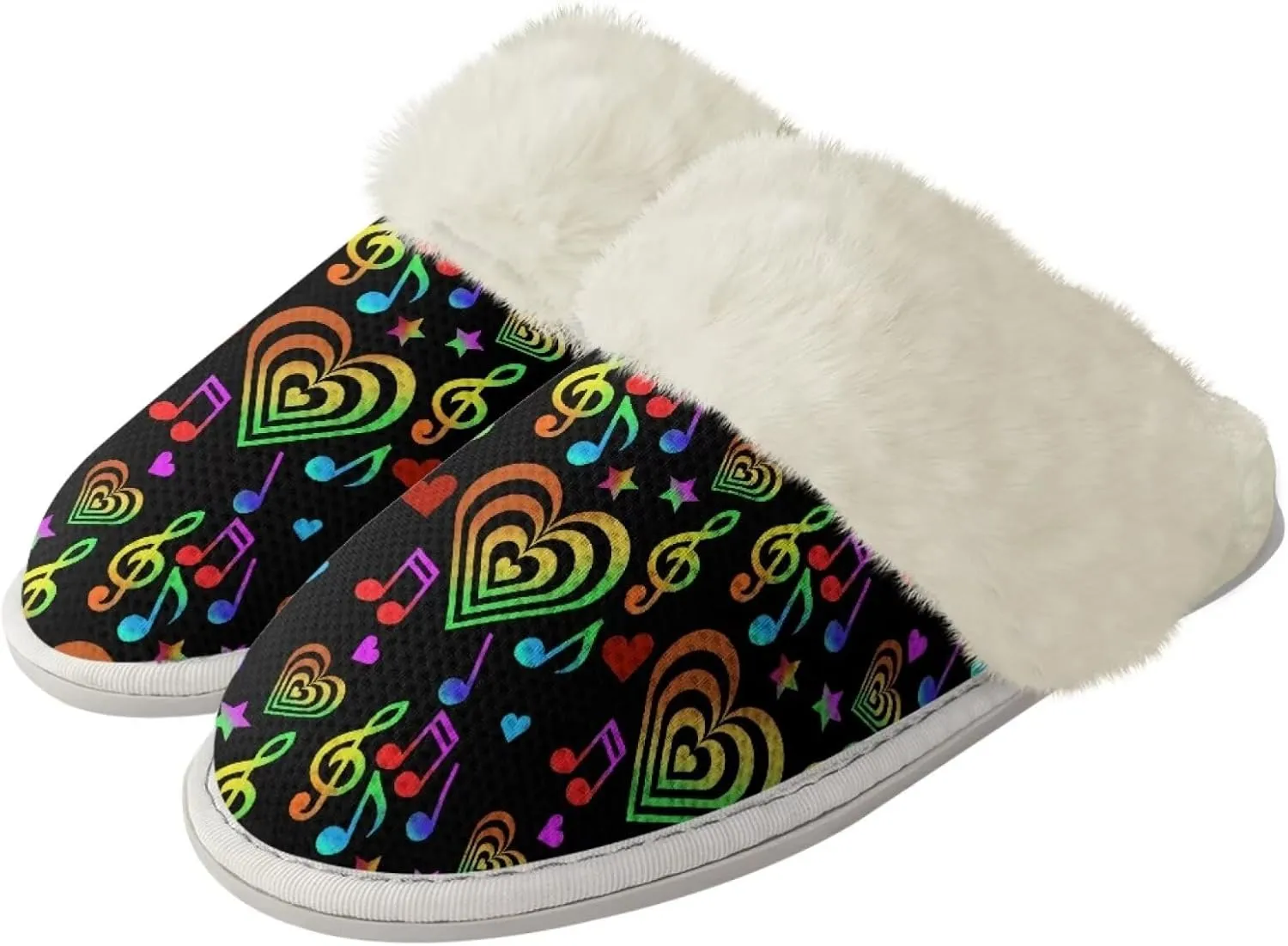 chaqlin Fuzzy Slipper with Fur Edge for Women Men Wide Indoor Outdoor Slip Sole Flannel Feet Slippers Lightweight Warm Winter Fur Fluffy Bedroom Shoes