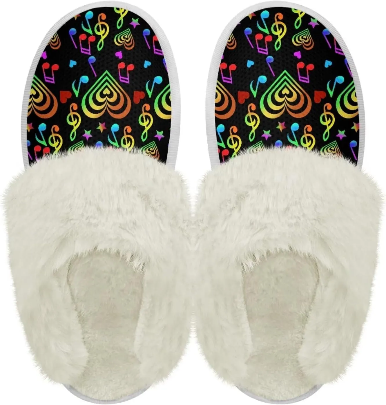 chaqlin Fuzzy Slipper with Fur Edge for Women Men Wide Indoor Outdoor Slip Sole Flannel Feet Slippers Lightweight Warm Winter Fur Fluffy Bedroom Shoes