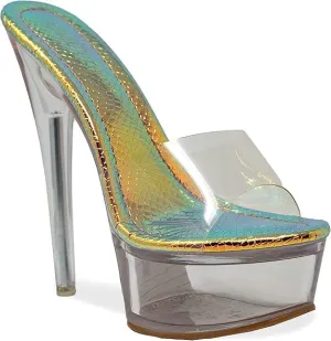 Chase & Chloe Women's Sexy Clear Stiletto Heel Open Toe Platform Sandal Serenity