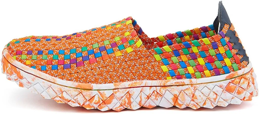 ChicWind Unisex Ultra Lightweight Woven Fashion Sneakers Casual Slip On Walking Shoes