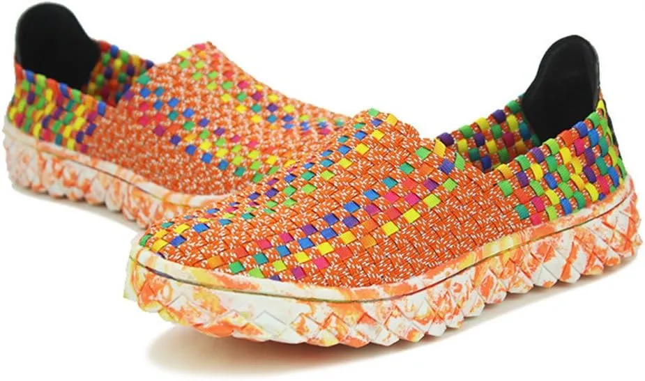 ChicWind Unisex Ultra Lightweight Woven Fashion Sneakers Casual Slip On Walking Shoes
