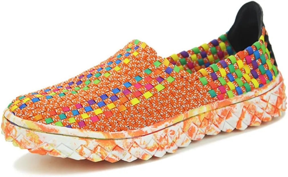 ChicWind Unisex Ultra Lightweight Woven Fashion Sneakers Casual Slip On Walking Shoes